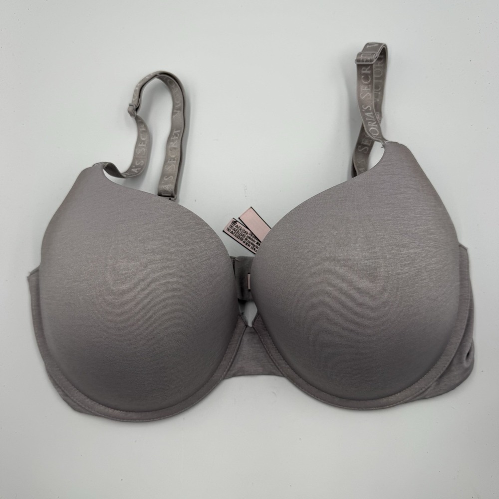 Victoria's Secret T-Shirt Push Up Full Coverage Bra 36DD Gray Underwire